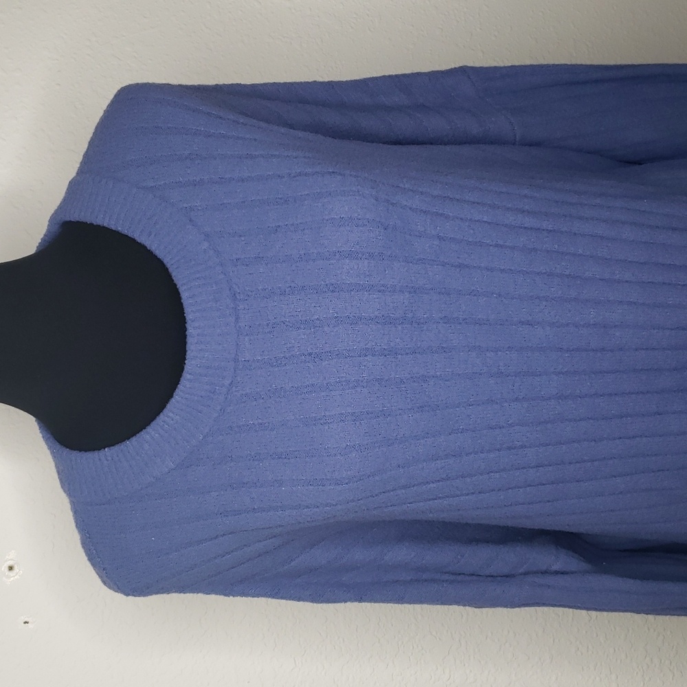Aerie Womens Butter Cream Crew Neck Slouchy Thick Sweater Size L Oversized Blue - Picture 4 of 16
